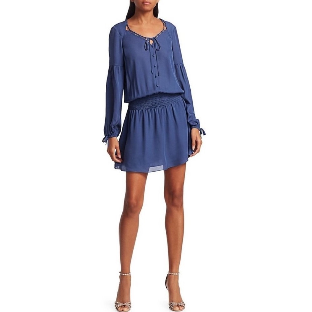 NWT Parker Dorit Long Sleeve Silk Mini Dress - Size M *Flaw*